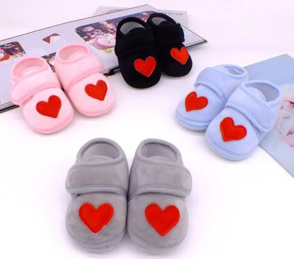 Baby Shoes Red Heart Newborn Pink Girls Infant Shoes Prewalkers Crib
Shoes Nonslip Black Baby Boys 2019 New SandQ Baby Sweet