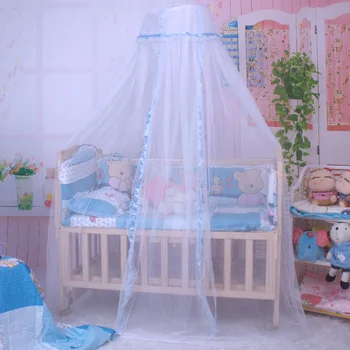 

2019 New Round Mesh Dome Bed Canopy Netting Princess Mosquito Net with Lace Trim for Babies 1.7m*4.2m