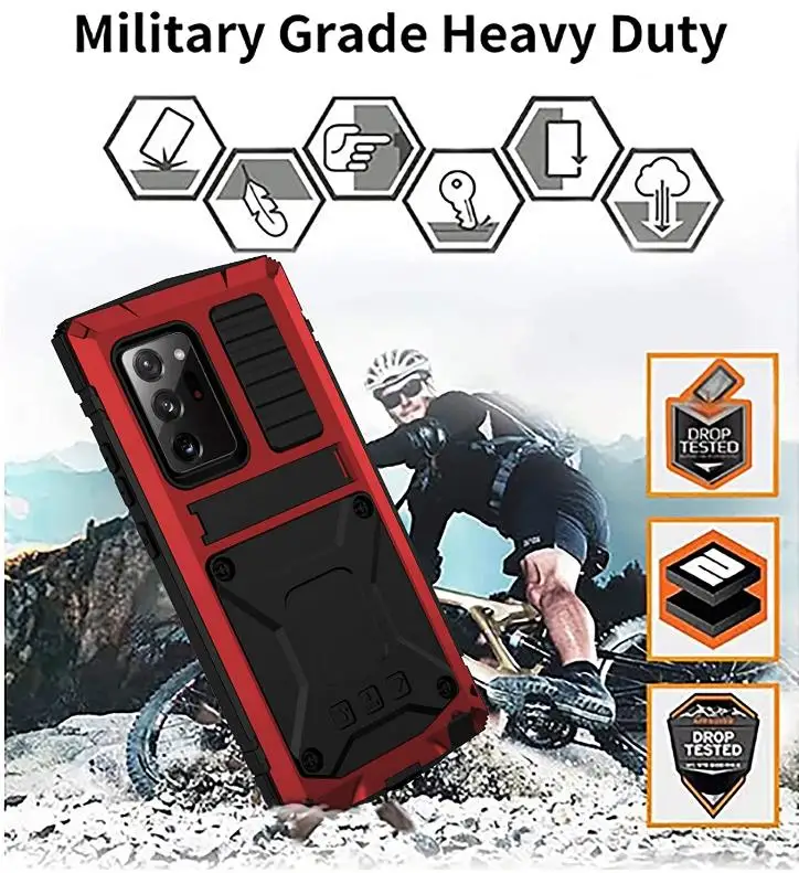 Чехол для Galaxy Note 20 Ultra металлический алюминиевый с подставкой | Мобильные