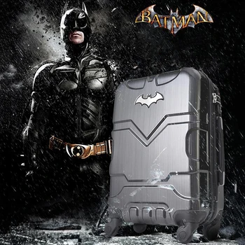 

Batman brand fashion rolling luggage new cartoon trolley suitcase bag men women 20/24 inch spinner boarding travel luggage