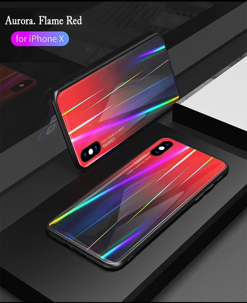 Лазерный чехол из закаленного стекла для телефона для samsung galaxy S8 S9 плюс S10 Note 8 9 10 Pro A10 A20 A30 A40 A50 A70 M10 Аврора чехол