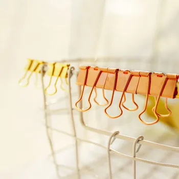 

5pcs/set rose gold binder clips luxury gold elliot paper clip files storage holder Documents Organizer Office stationery 2 types