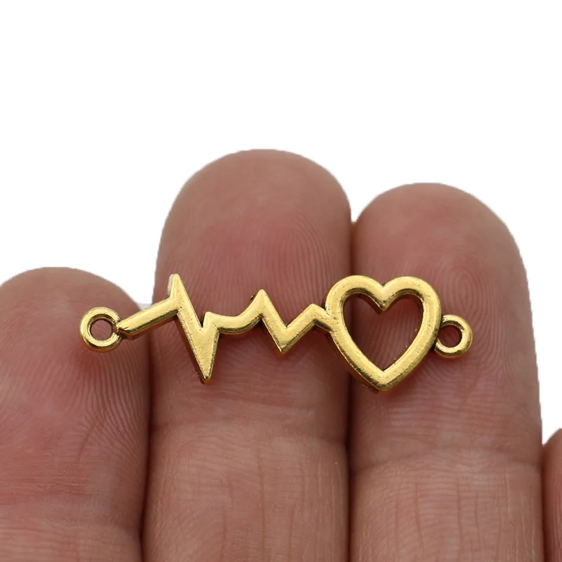 JAKONGO Золото Цвет Сердце ECG Подвески для изготовления ювелирных изделий ожерелье
