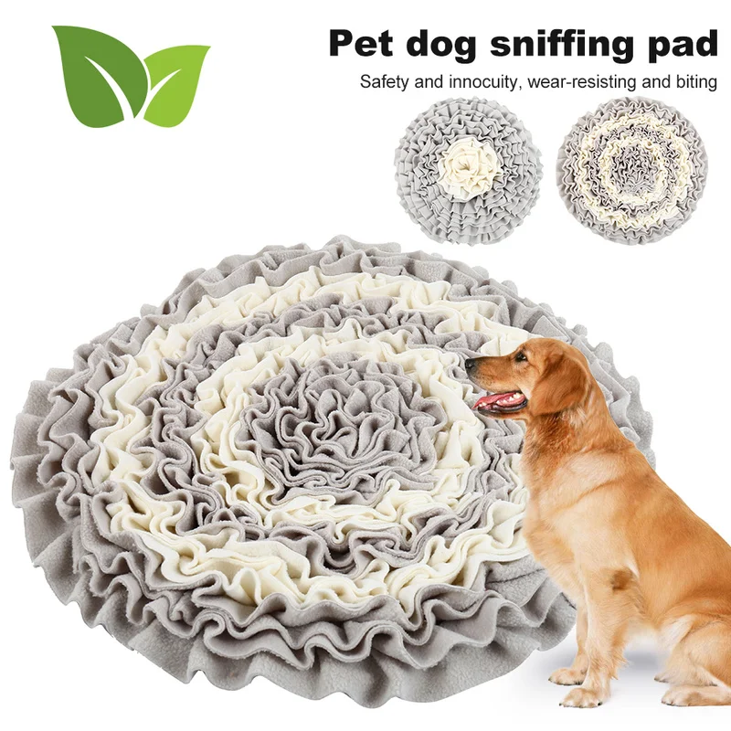 

Dog Round Sniffing Training Mat Washable Blanket Pet Stress Training Relieving Nosework Mats Mixed Colour Dog Supplies