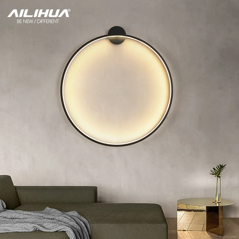 Minimalist living room background wall lamp decorative atmosphere Lamp New Nordic bedroom bedside wall lamp wiring free