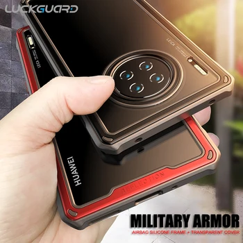 

Silicone Phone Case For Huawei Mate 30 Pro Military Drop Protective Orange Hard Clear PC Armor Shockproof Cover For Mate30 Pro