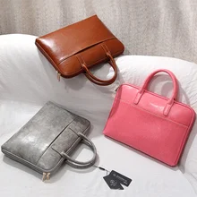 Женская сумка для ноутбука из натуральной кожи, сумка для ноутбука, портфель, посылка для файлов, сумка для ноутбука, 14 дюймов, женские Офисные Сумки через плечо