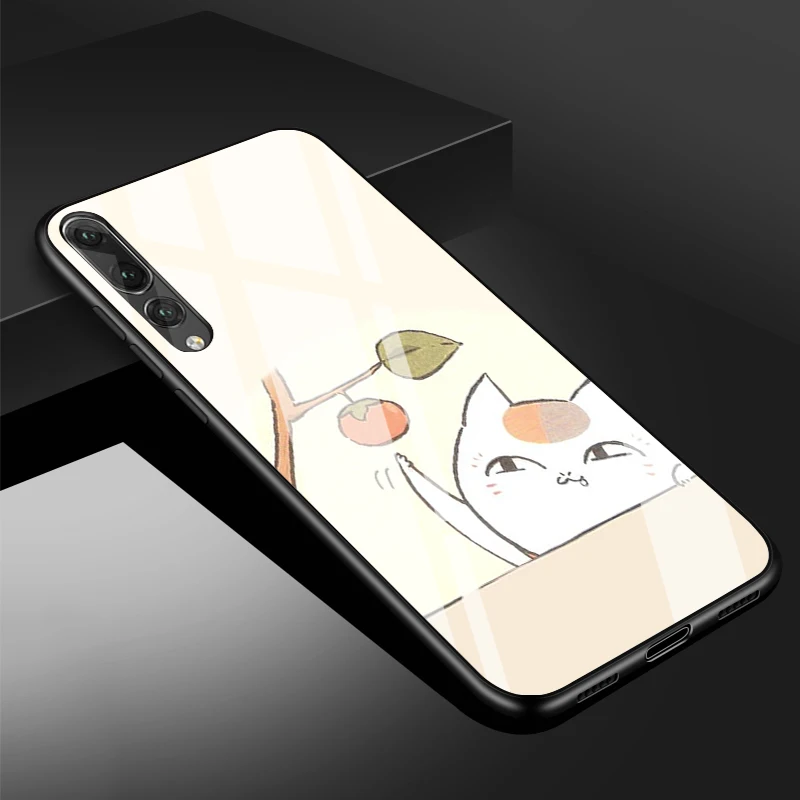 Natsume Người Bạn Tài Khoản Kính Cường Lực Điện Thoại Ốp Lưng Cho Huawei P20 P30 P40 P40 Lite Pro Psmart Giao Phối 20 30 Bao vỏ silicone case for huawei phone