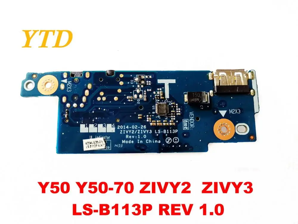 Для lenovo Y50 Y50-70 звуковая плата USB доска Y50 Y50-70 ZIVY2 ZIVY3 LS-B113P REV 1,0 испытанное хорошее