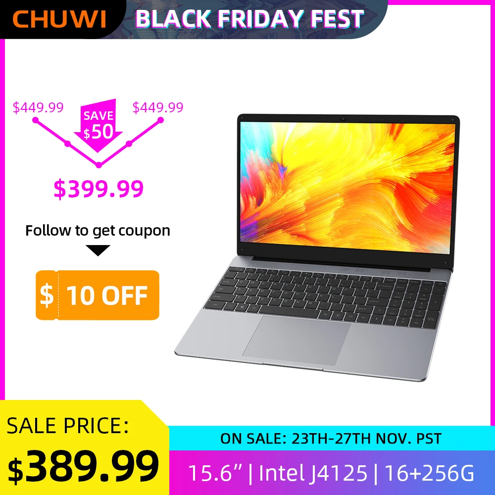 CHUWI HeroBook Plus 15.6 inch Laptop LPDDR4X 16GB