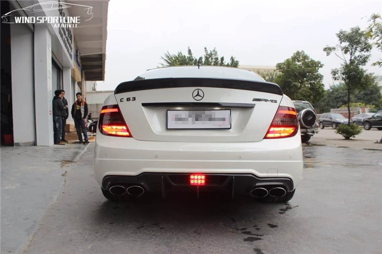 V Стиль для Mercedes W204 Amg спойлер из углеродного волокна 2008 2010 2011 2012 2013 C Class W204 карбоновый спойлер 4 Двери Седан