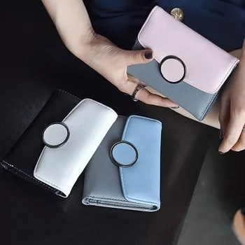 

2020 new women's wallet solid color zipper coin purse fashion small fragrance style short zipper clutch card holder