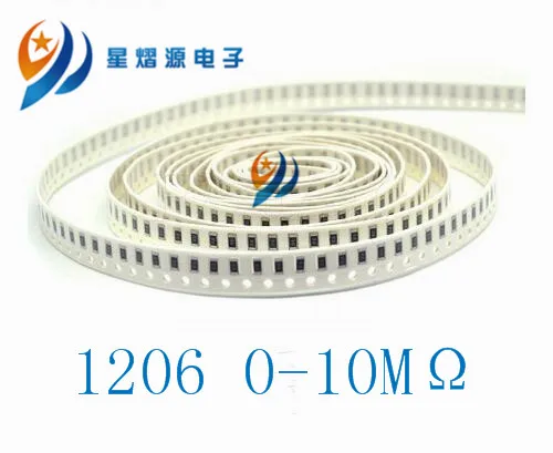

100Pcs 1206 SMD resistor 0R ~ 10M 1/2W 3.9R 4.3R 4.7R 5.1R 5.6R 6.2R 6.8R 7.5R 8.2R 9.1R 10R 11R 12R 13R 15R