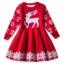 Красное рождественское платье для девочек праздничные платья с длинными рукавами для девочек осенние детские платья для девочек, повседневная одежда для малышей 8 лет