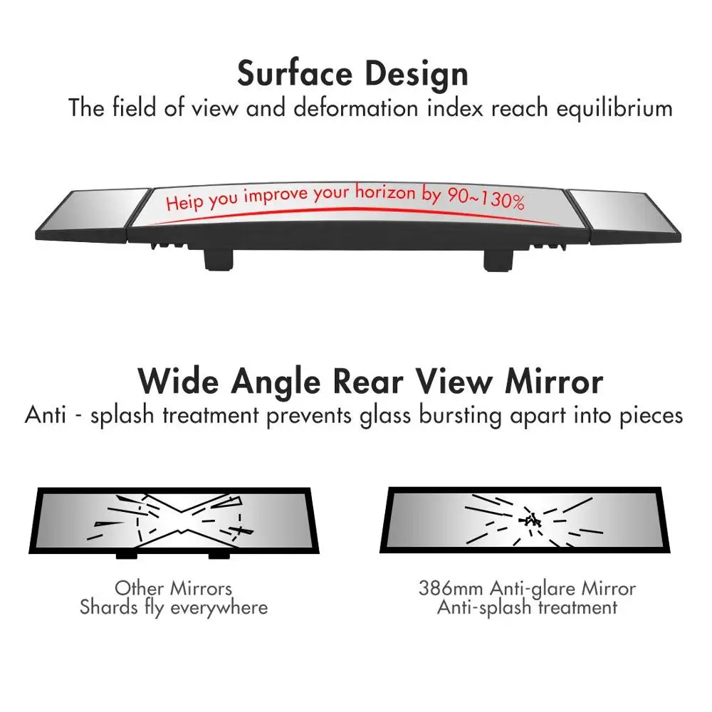 Трехстворчатое Панорамное Автомобильное Зеркало, широкоугольное детское автомобильное зеркало, Универсальное автомобильное внутреннее зеркало заднего вида для уменьшения слепых пятен