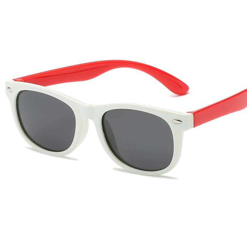 White Red Новые Детские поляризованные солнцезащитные очки для мальчиков и девочек, солнцезащитные очки, защитные очки, подарок для детей, детские очки UV400 - Цвет линз: White Red