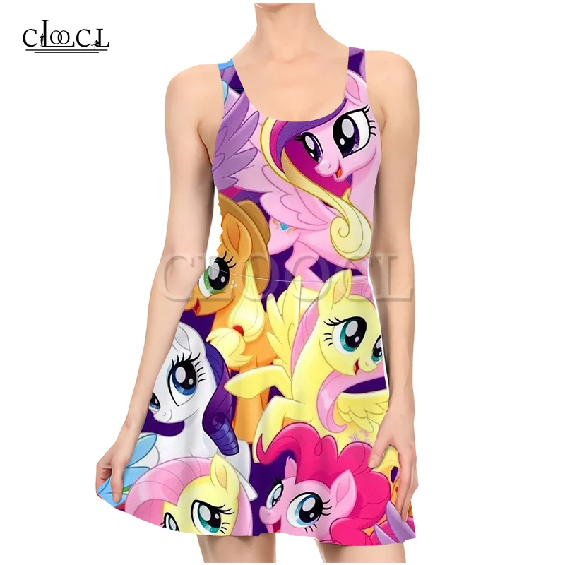 Платье CLOOCL My little pony женское корейское модное летнее пляжное платье без рукавов с