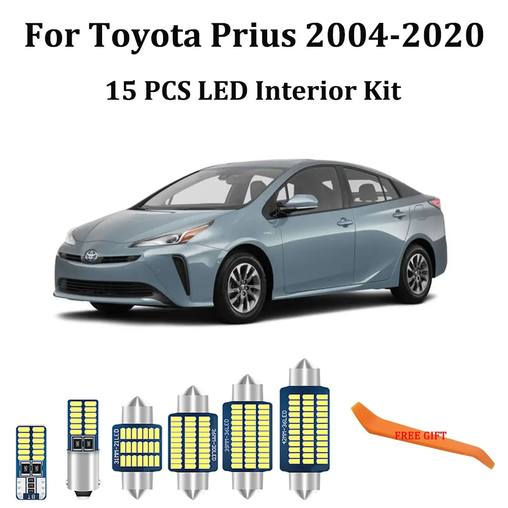 15X белые светодиодные с Canbus салона комплект ламп для 2004 2020 Toyota Prius 20 30 40 50 NHW20 ZVW30 ZVW40