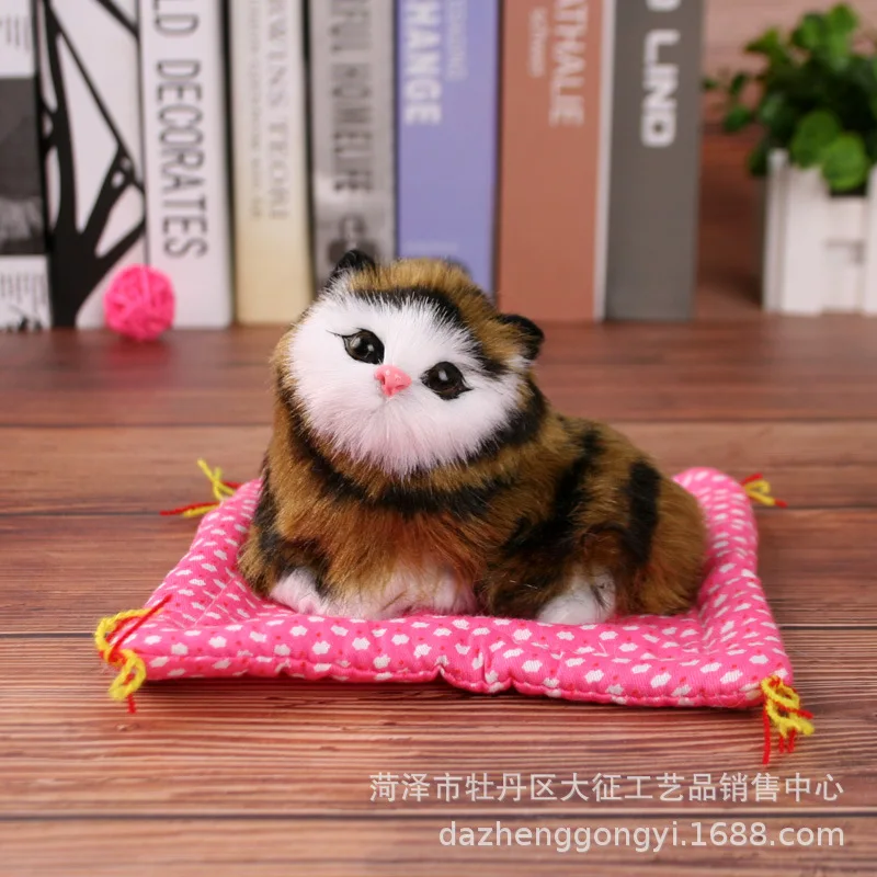 Cloth Pad Cat Model Cat Children Plush with Sound Will Call Home Decoration Animal Model Toy