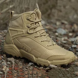 Men Women Outdoor Tactical Military Boots Non-Slip Breathable Light Combat Desert Sneakers Climbing Hiking Training Sports Boots