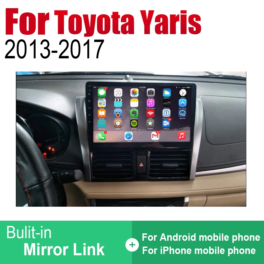 Clearance ZaiXi Android Car Radio Stereo GPS Navigation For Toyota Yaris 2013~2017 Bluetooth wifi 2din Car Radio Stereo Multimedia Player 4