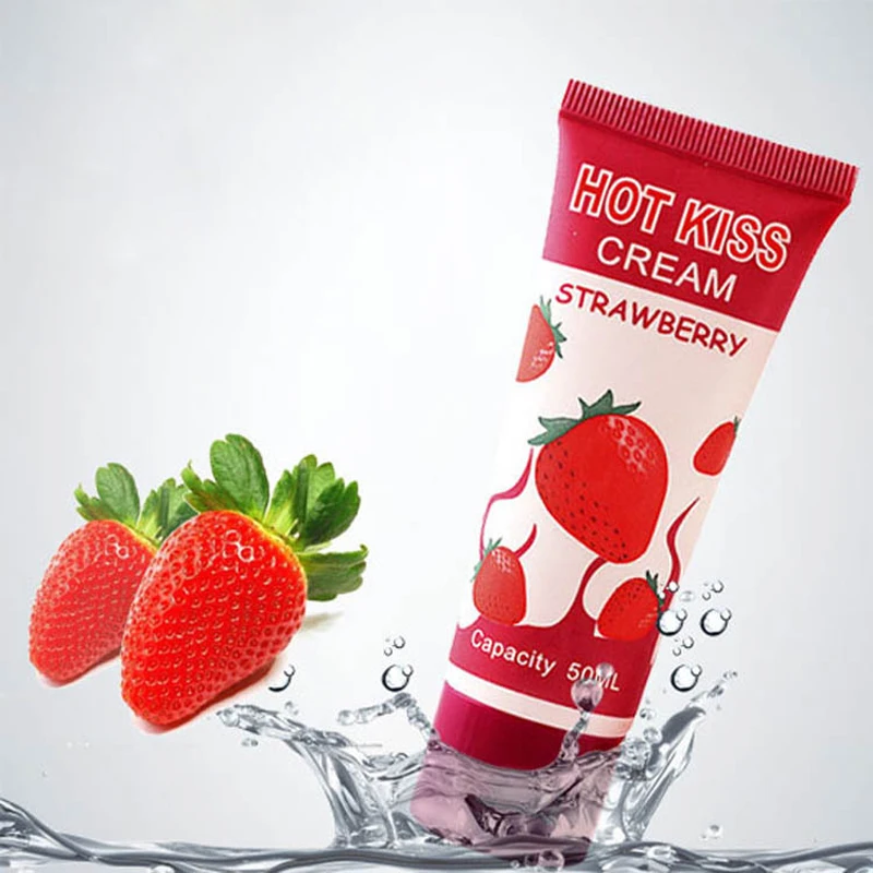Съедобная смазка с ароматом клубники Hot Kiss|edible lubricants|lubricant for sexlubricant sex toys |