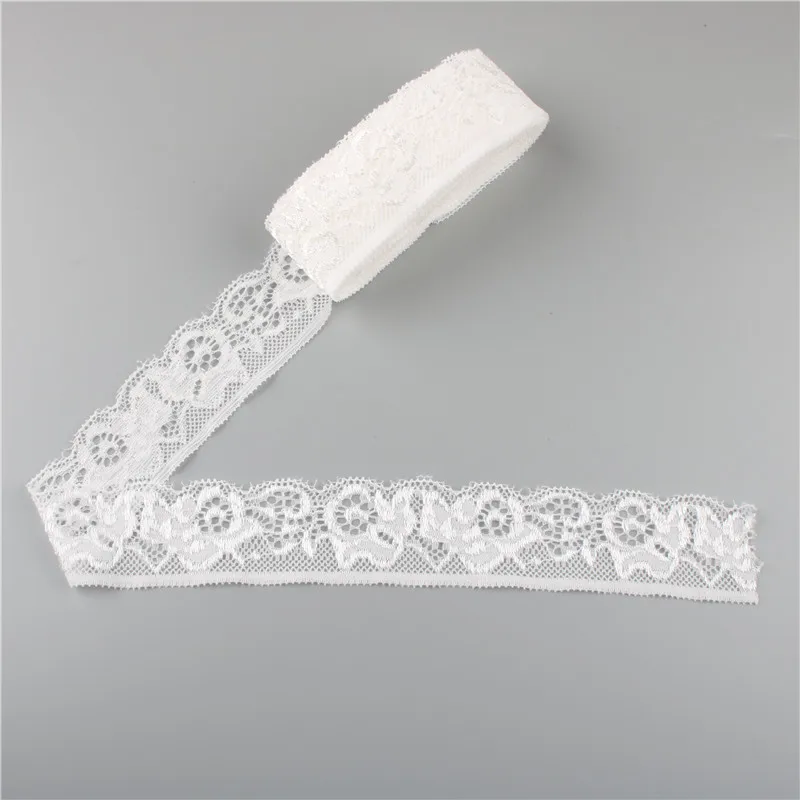 5Yards/lot Elastic Lace Trims for Sewing Clothing Wedding Decorations 30mm Christmas Stretch Lace Fabric Ribbon DIY