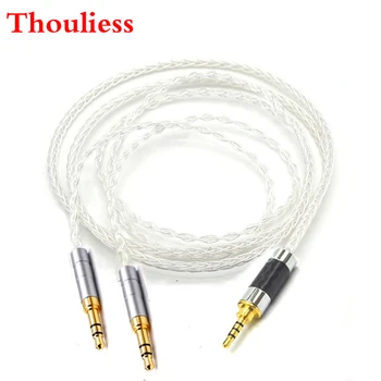 

Thouliess 2.5/3.5/4.4mm Balanced Single Crystal Silver Headphone upgrade Cable for Sundara Aventho Focal Elegia t1 t5p D7200 MDR