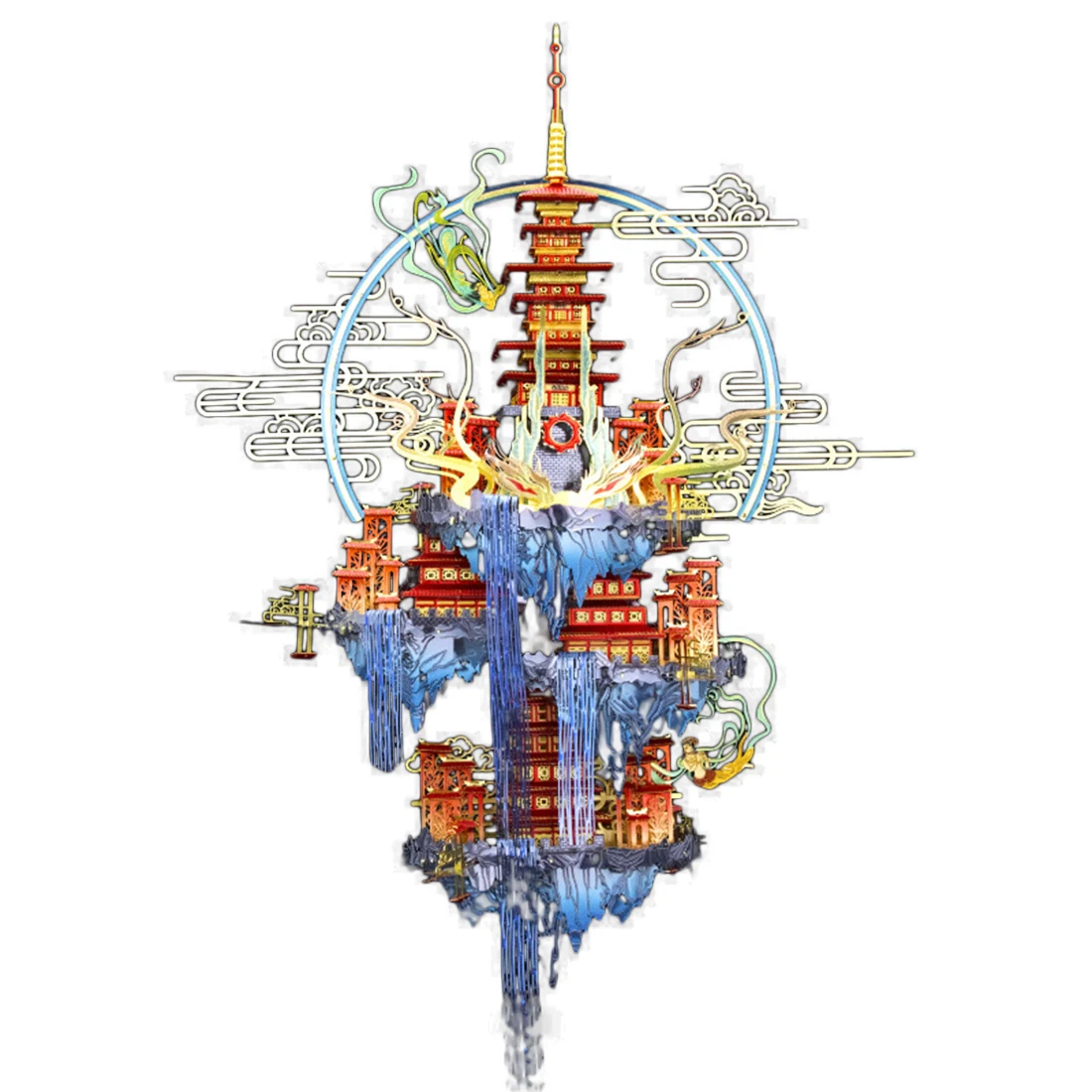 

Penglai Fairy Island Model Kits DIY 3D Metal Puzzles Assemble Jigsaw Toy For Kids Birthdaty Gifts 2020