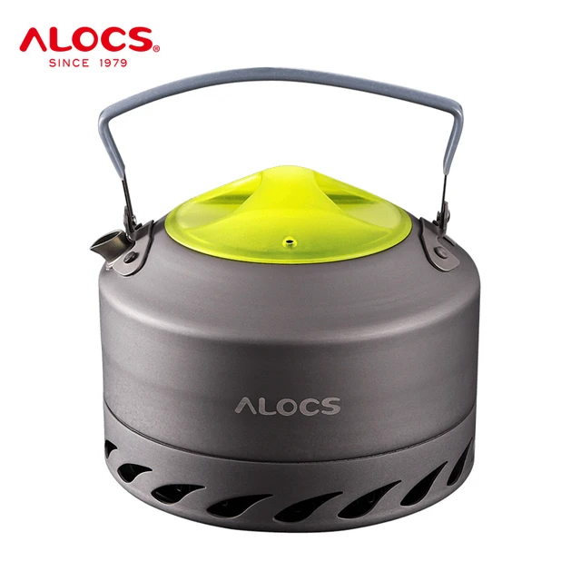 Alocs 1.3L Camping Kettle with Heat Exchanger Aluminum Portable Camping Tea  Kettle Compact Outdoor Hiking Picnic Camping Water Kettle Lightweight Teapot  Coffee Pot