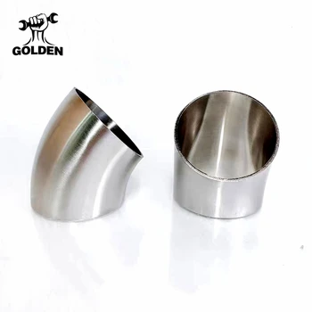 

16/19/22/25/28/32/34/38/45/48/51/76/108mm OD Butt Welding 45 Degree Elbow SUS 304 Stainless Steel Sanitary Pipe Fitting Homebrew