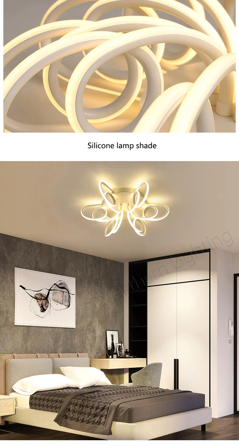 Lustres para Sala de Estar Lâmpada do Teto Nova Moderna Quarto Sala Jantar Luminária Lustre Escurecimento Iluminação Casa Luminarias Led 25 led chandelier