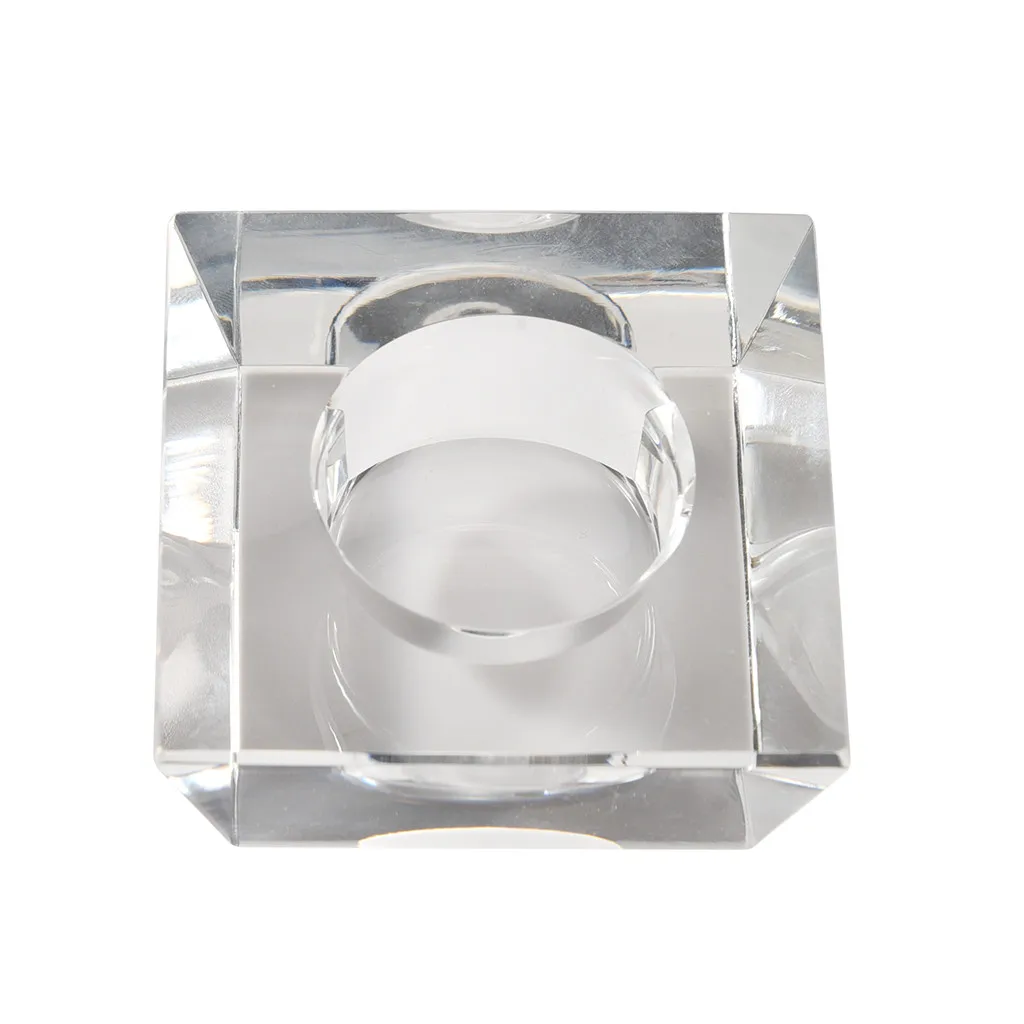 Белый 6x6/5x5 cm Clear Crystal Glass Candle Holder Candlestick Wedding Idea K9 Crystal Table Bar Coffee Shop Home Decorations#G7 - Цвет: Белый