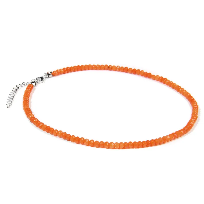 Simple Faceted Gem Beads Necklaces for Women Natural Stone Chokers Crystal Chain Handmade Yoga Jewelry Female fashion necklace,choker necklace