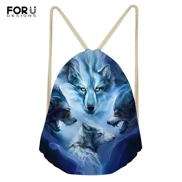 FORUDESIGNS/модные путешествия-супермолния для сумки "Fantasy Wolf" узор мини-обувь карманы милые принты в виде зверей для мальчиков и для девочек рюкзак для путешествий - Цвет: CDWX3791Z3