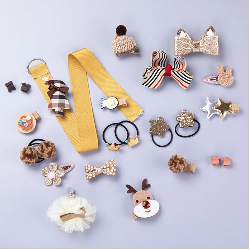 11No box 24 шт./компл. Детские аксессуары для волос, Корона мультфильм животных заколка для волос с цветочным узором для девочек, заколка для волос, ЗВЕЗДА ПОМ повязка на голову в подарок - Цвет: 11No box