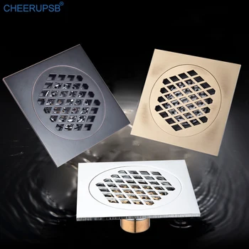

Bronze Black Floor Drain Bathroom Anti Stink Odor Drain Pipe Cover Retro Kitchen Gold Hair Barrier Vintage Waster Water Filter