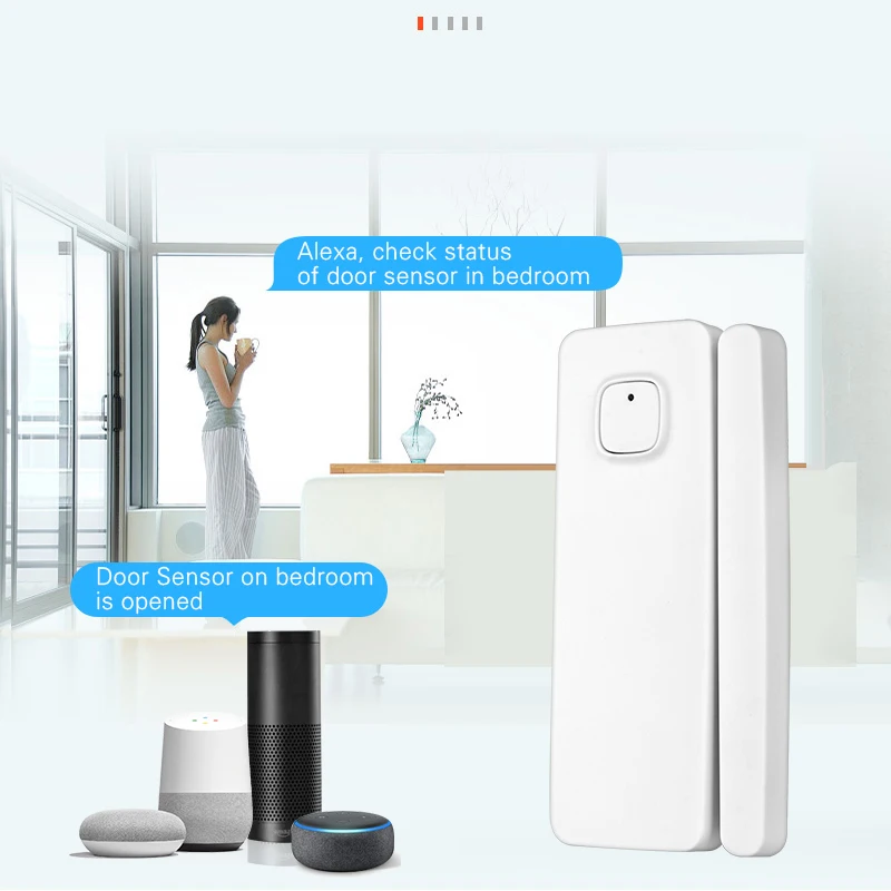WiFi умный датчик двери приложение Tuya управление открывание двери окна Охранная сигнализация датчик магнитный переключатель беспроводной детектор для Alexa