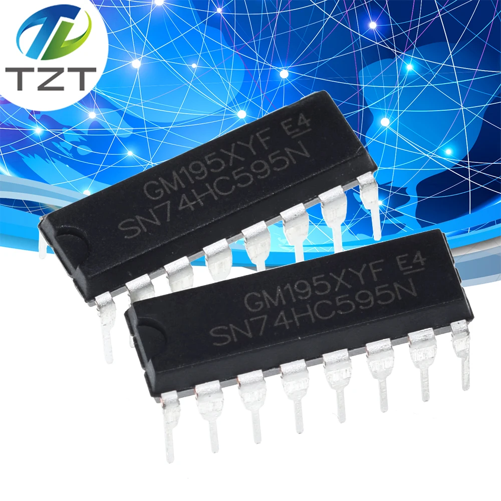 TZT 10 шт. SN74HC595N SN74HC595 74HC595N 74HC595 DIP 16 счетчик сдвига регистры три состояние 8 битный