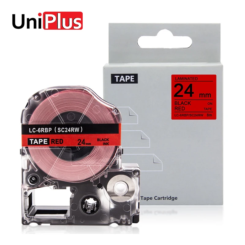 UniPlus Black on Red Label Maker Replacement for Epson King Jim SC24RW LC6RBP 18mm Labeling Tapes Printer Ribbon LW-900P LW-100