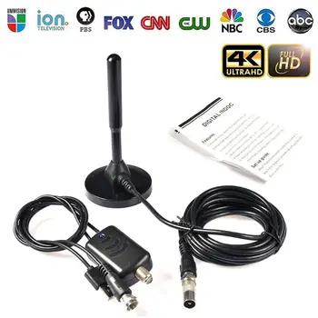 

1Set Mini DVB-T/T2 1080P Indoor Digital TV Antenna Signal Receiver Amplifier TV Antena HDTV Antennas Aerial Black