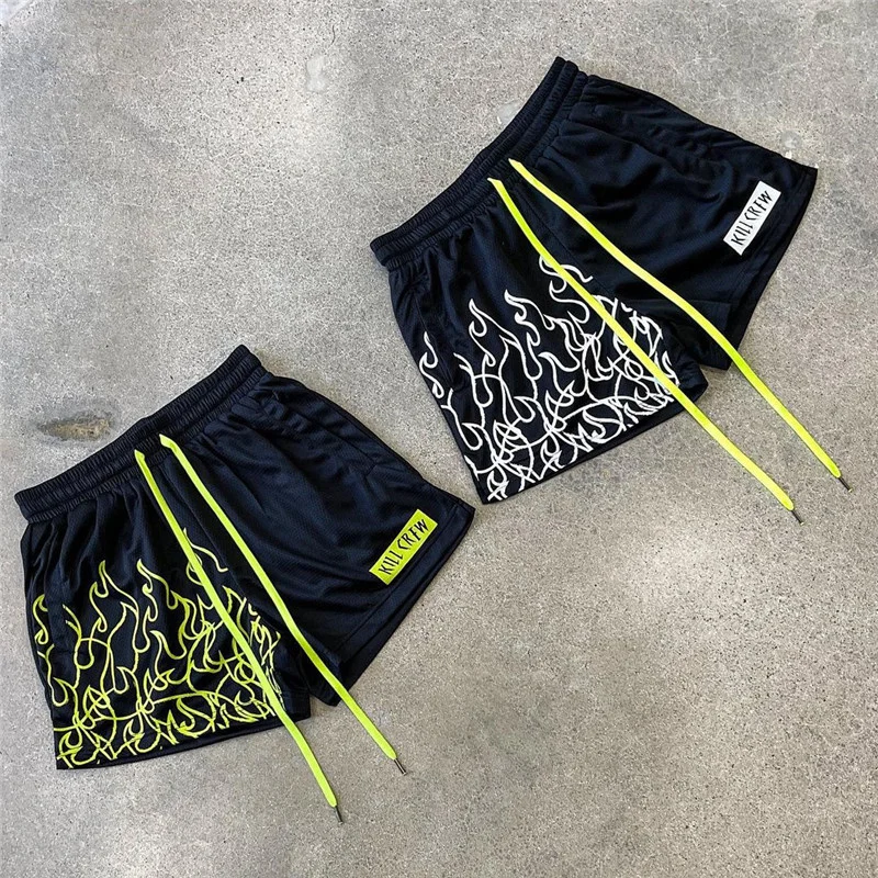 New Summer Men mesh Gym Bodybuilding Casual  Loose Shorts Joggers outdoors fitness beach Short Pants Male Brand Sweatpant S-4XL mens casual shorts