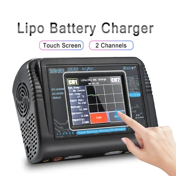 

HTRC T240 DUO RC Charger AC 150W DC 240W Touch Screen Dual Channel Balance Discharger For RC Models Toys Lipo Battery