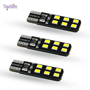 

100PCS W5W LED T10 194 canbus led 12led 2835smd Clearance light Dome Signal Side lamp trunk canbus Car Bulb No Error Wholesale