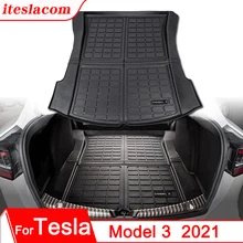 Обновленная модель 3 2021 коврик для багажника, коврик из ТПЭ для Tesla Model 3, аксессуары, коврик для багажника, напольный коврик с лотком, коврик для багажника с логотипом 3 Обновленная модель 3 2021 коврик для багажника, коврик из ТПЭ для Tesla Model 3, аксессуары, коврик для багажника, напольный коврик с лотком, коврик для багажника с логотипом 3