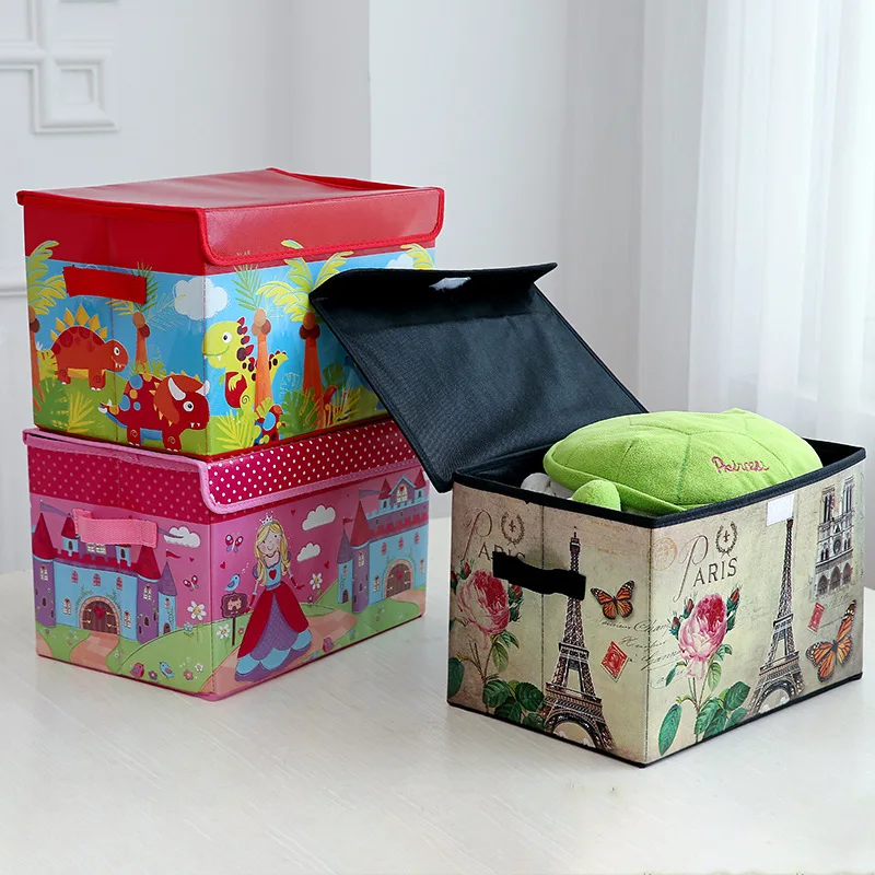 Collapsible Storage Trunk Toy Baskets Storage Bin For Home Organization Storage Canvas With Flip