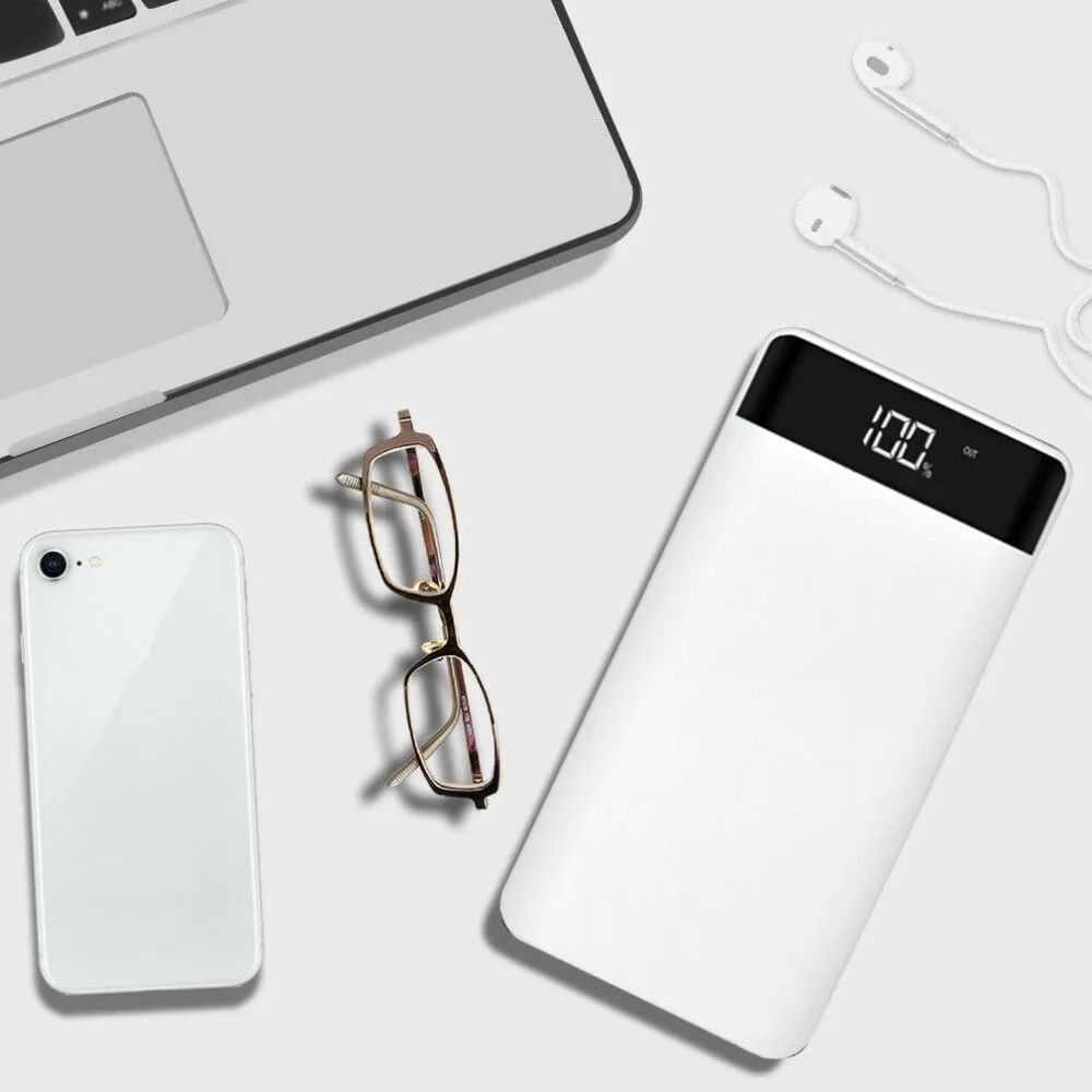 20000mAh Power Bank External Battery LCD Screen Display With LED Light Outdoor Portable Mobile Powerbank Charger