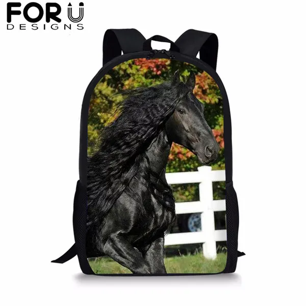 FORUDESIGNS/3 шт./компл. красивый фризская лошадь печати школьная сумка для мальчиков и подростков, рюкзак для девочек, детей, студентов рюкзак для путешествий - Цвет: CDGX1506C