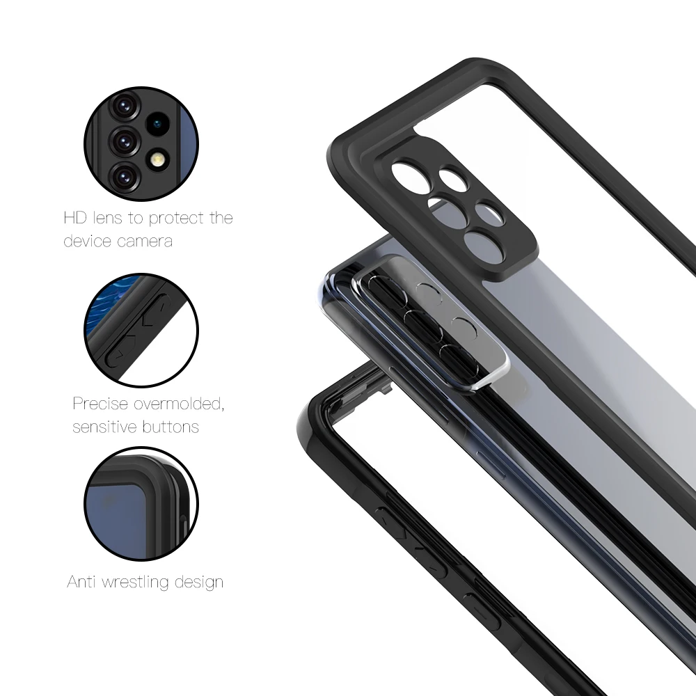 IP68 Waterproof Case For Samsung Galaxy A55 A54 A53 A34 A33 A15 A14 A35 A34 Diving Swim Outdoor Sports Anti-fall Cover