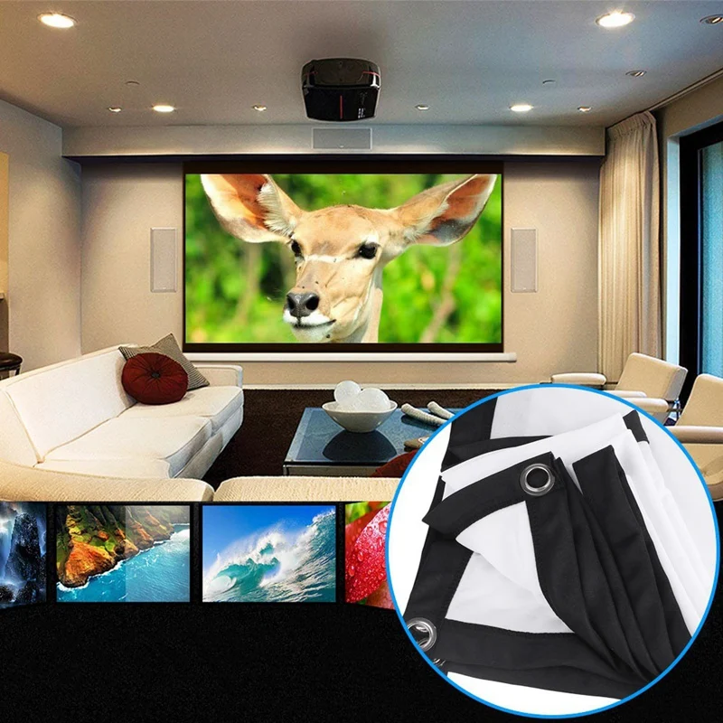 84 дюймов портативные проекционные экраны 3D HD настенный полупрозрачный проекционный экран холст 16:9 светодиодный проектор DIY Home T